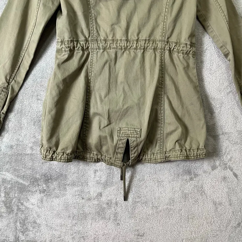 Vintage Abercrombie &‎ Fitch Olive Utility Cargo Jacket Military Style Small